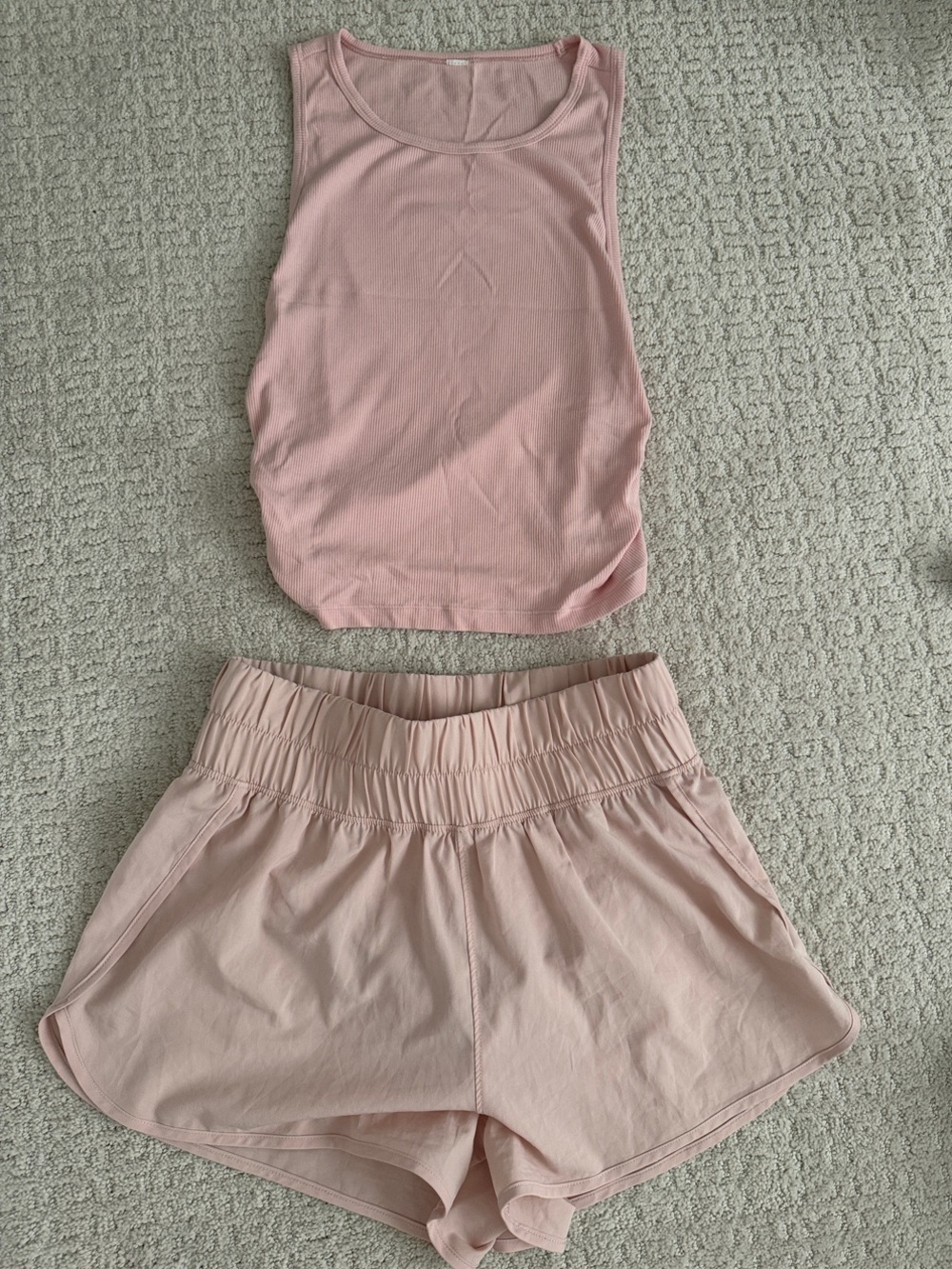 Yogalicious Light Pink Athletic Shorts set